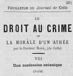 Exemple tiré du feuilleton du Journal de Cette (18 mars 1892) 