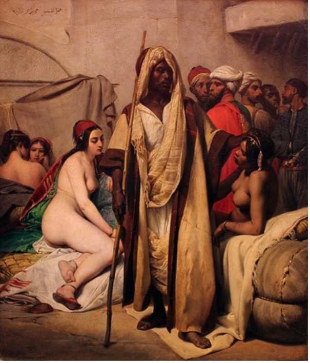tableau d'Horace Vernet représentant un marché aux esclaves