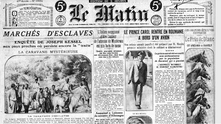 Une du journal Le Matin 8 juin 1930